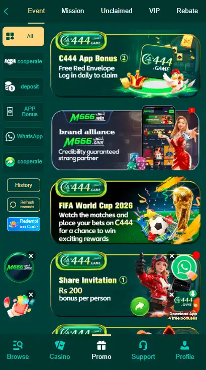 c444 Game promotions